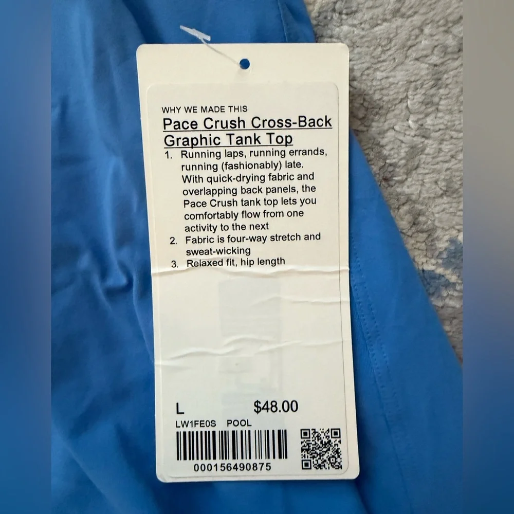 Lululemon Pace Crush Cross-Back Graphic Tank Top Pool Party - Picture 7 of 7